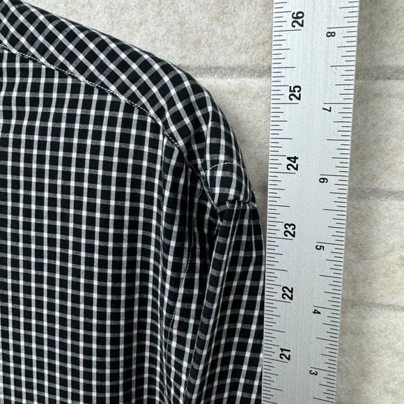 Ralph Lauren Black & White Gingham Plaid Custom Fit Button-Down Shirt 16 32/33 - Picture 7 of 9